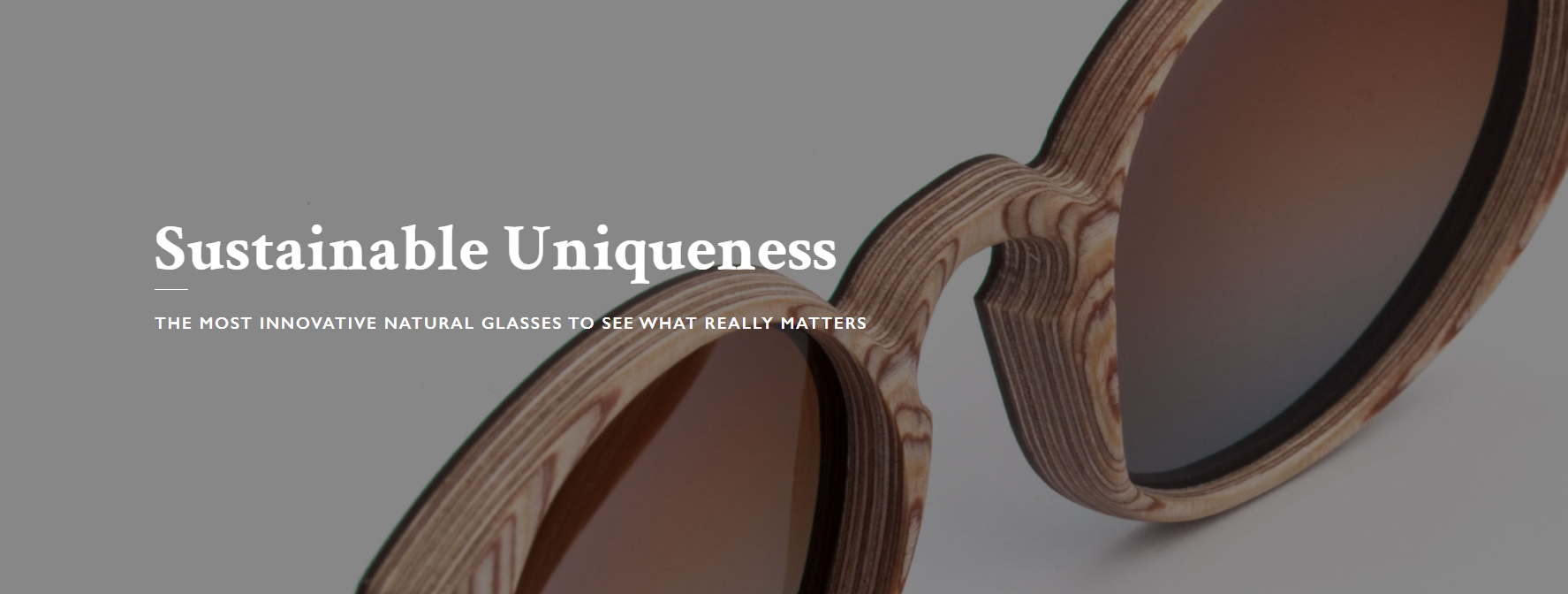 Nina Mûr brand image of a layered wooden frame with the words Sustainable Uniqueness